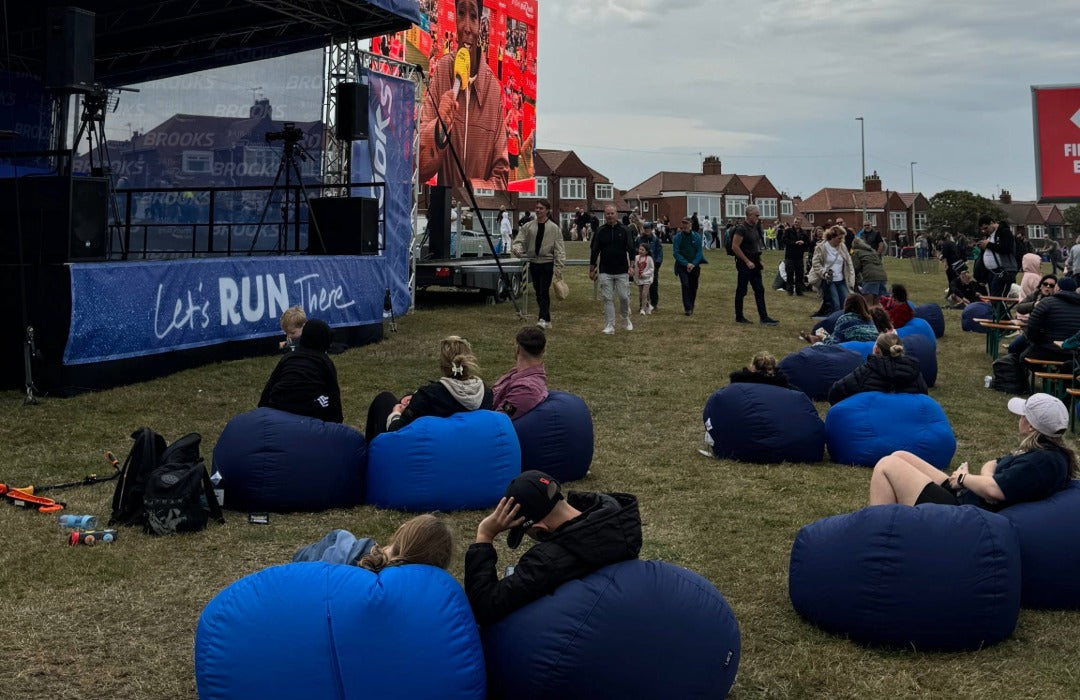 Comfort at the Finish Line with icon's Outdoor Beanbags