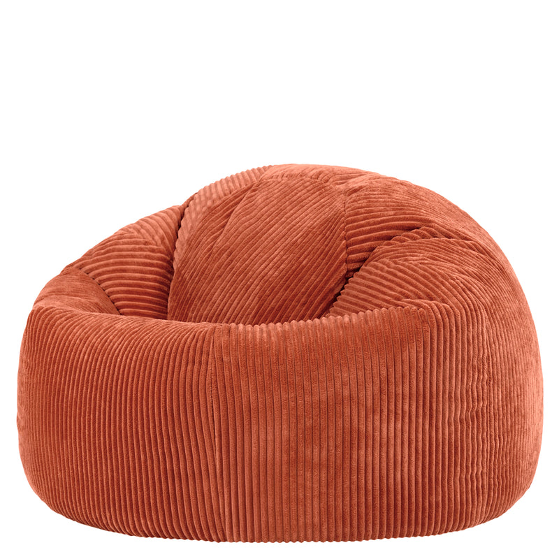 Pouf classique Kingston en velours côtelé, orange terracotta