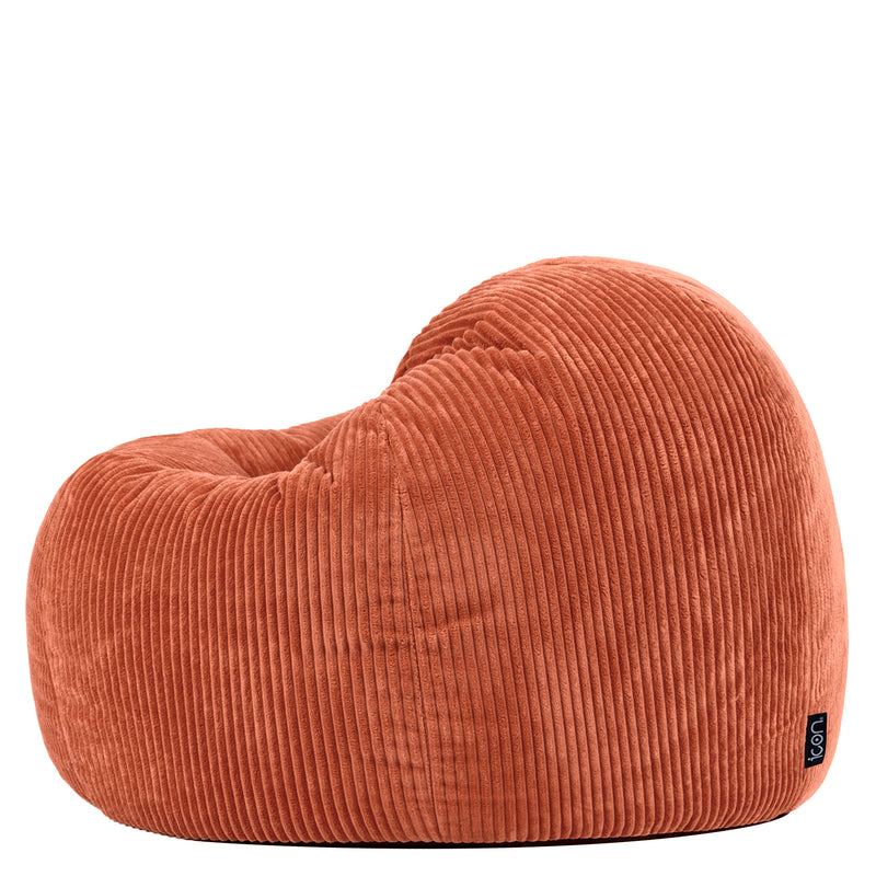 Pouf classique Kingston en velours côtelé, orange terracotta