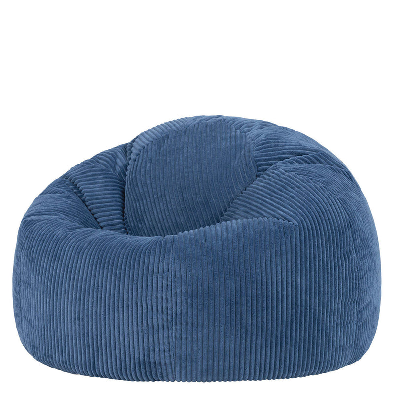 Pouf classique Kingston en velours côtelé, bleu marine