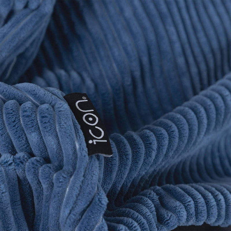 Pouf classique Kingston en velours côtelé, bleu marine