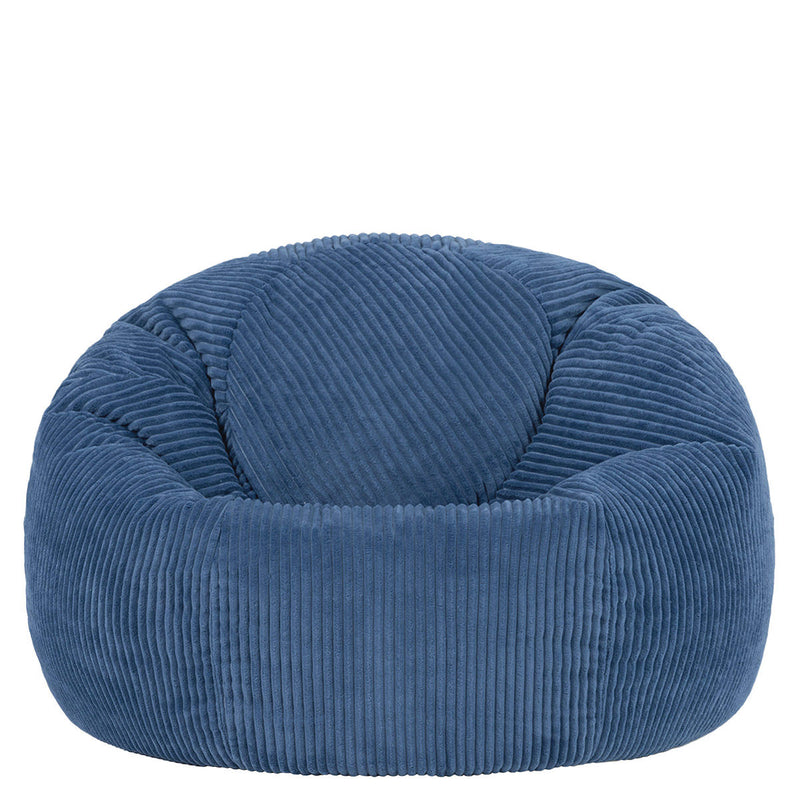Pouf classique Kingston en velours côtelé, bleu marine