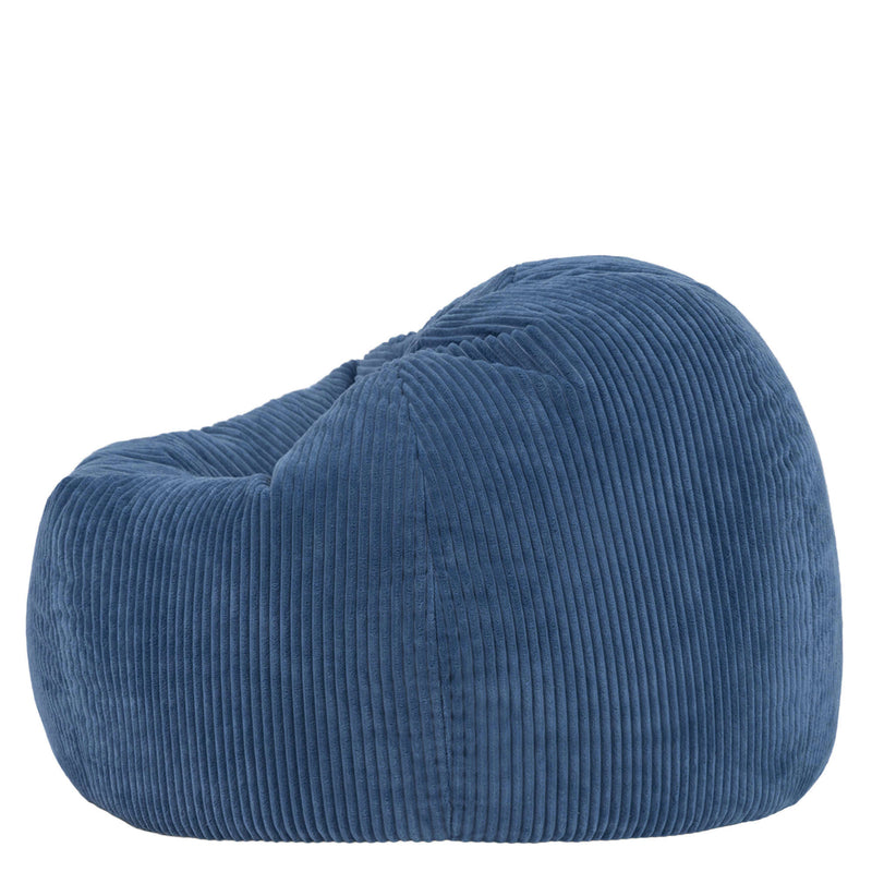 Pouf classique Kingston en velours côtelé, bleu marine