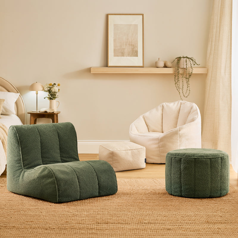 Fauteuil poire Sirena Bouclé - Ivoire