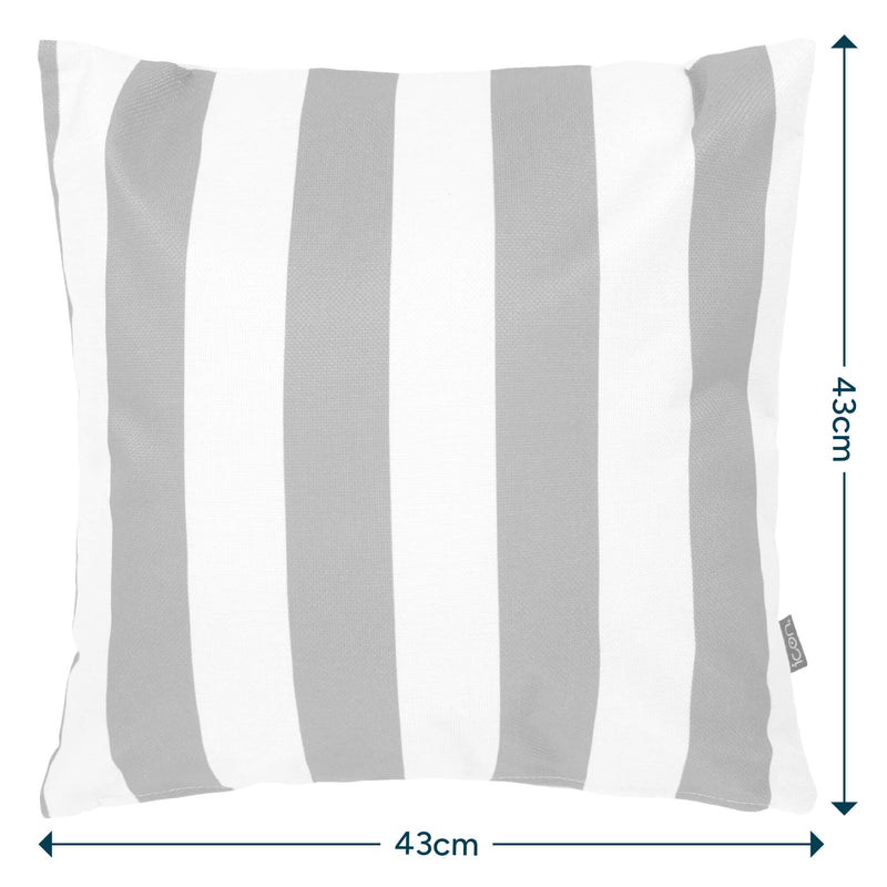 Coussin rayé intérieur/extérieur - Vert olive
