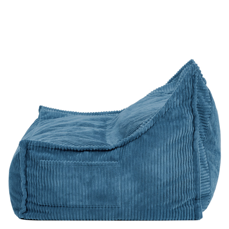 Canapé pouf pour enfant Francesco Cord - Bleu jean