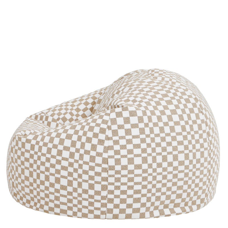 Pouf Kingston à motif damier - Naturel