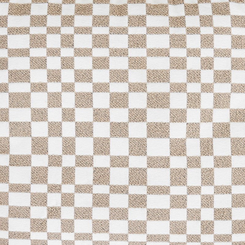 Pouf Kingston à motif damier - Naturel