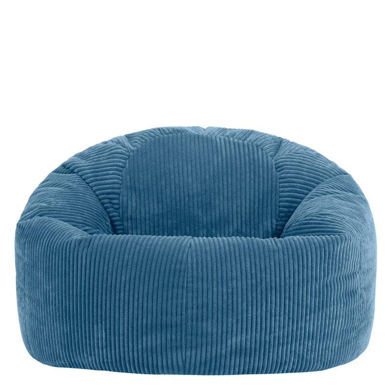 Pouf classique Kingston XL en velours côtelé - Bleu denim