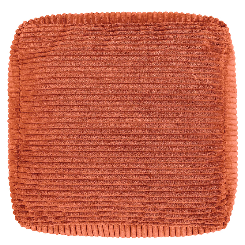 Repose-pieds en velours côtelé Amara, orange terracotta