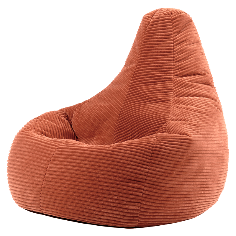 Pouf inclinable en velours côtelé Dalton, couleur terracotta