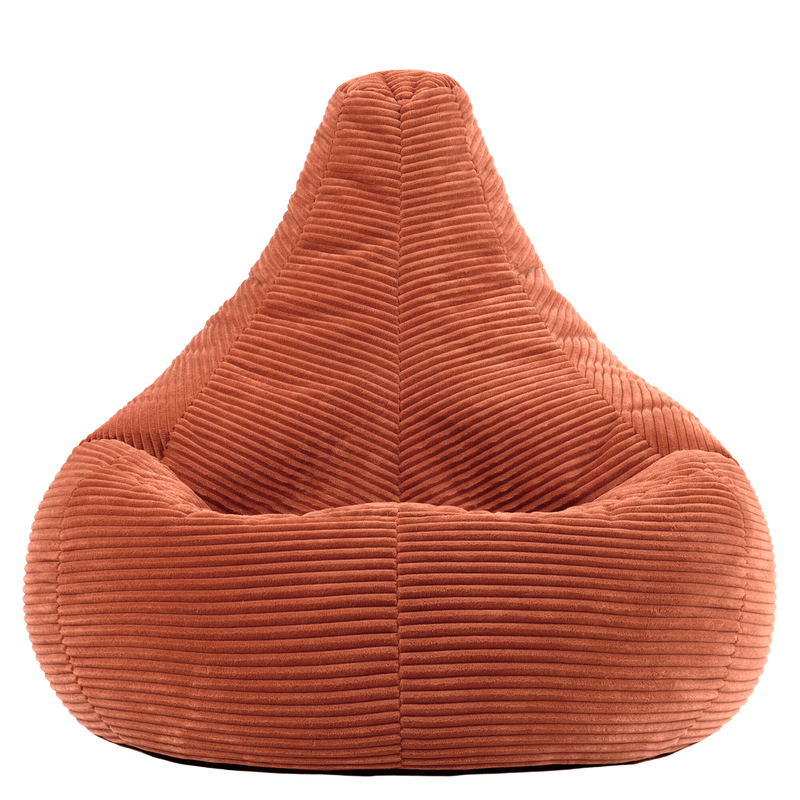 Pouf inclinable en velours côtelé Dalton, couleur terracotta