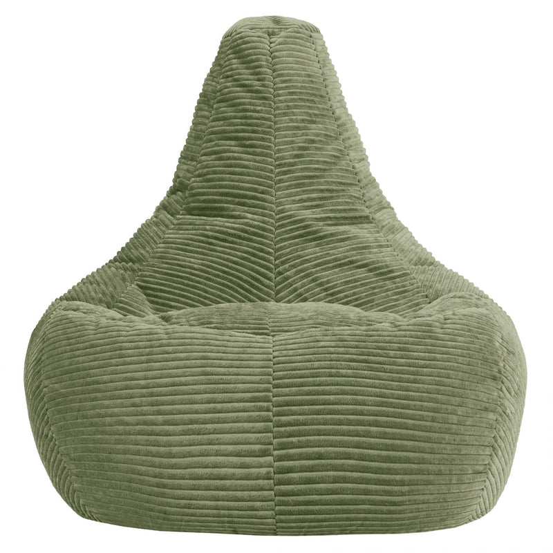 Pouf fauteuil inclinable en velours côtelé Dalton XL - Vert sauge