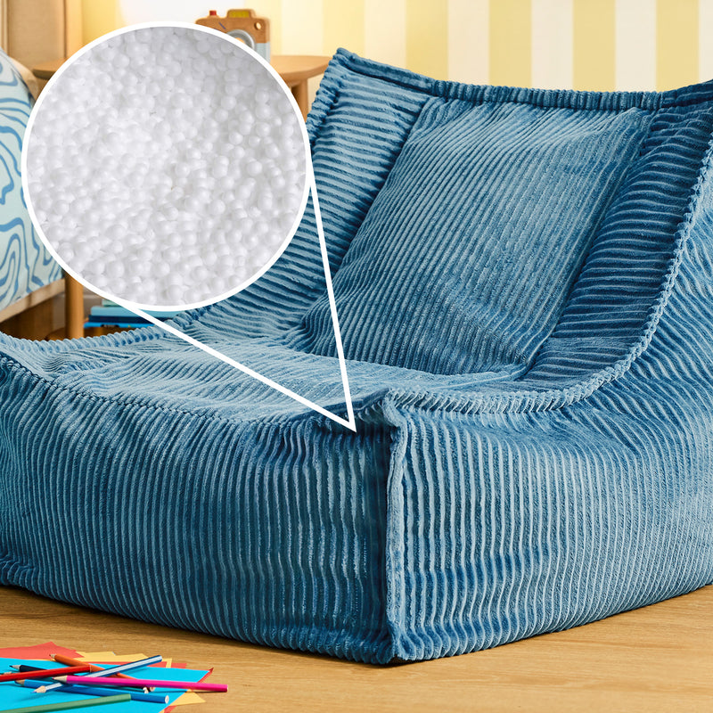 Pouf enfant Alto Cord - Bleu jean