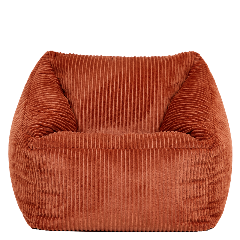 Fauteuil poire enfant Natalia en velours côtelé, terracotta