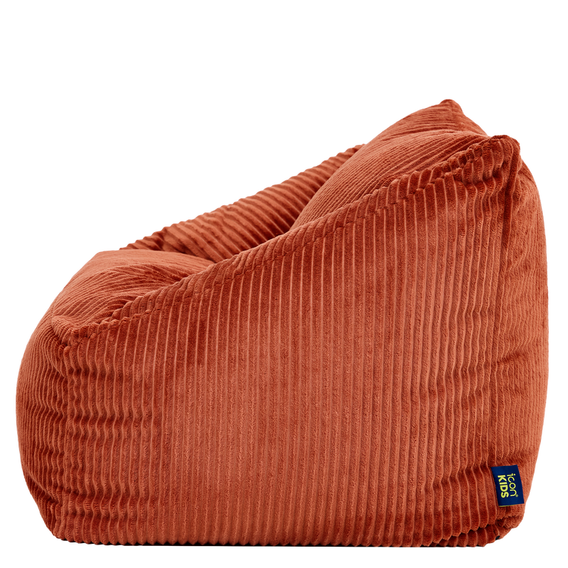 Fauteuil poire enfant Natalia en velours côtelé, terracotta