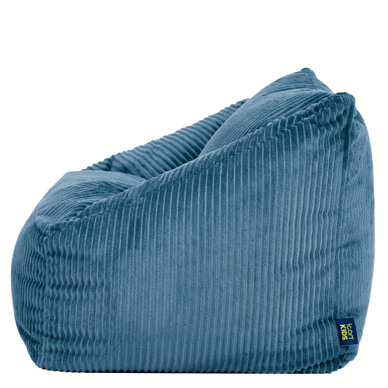 Fauteuil poire pour enfants Natalia à cordon - Bleu denim