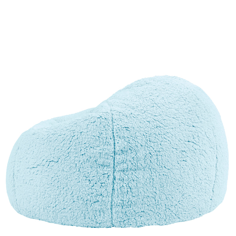 Pouf classique pour enfant XL Kingston en polaire Teddy - Bleu glacial
