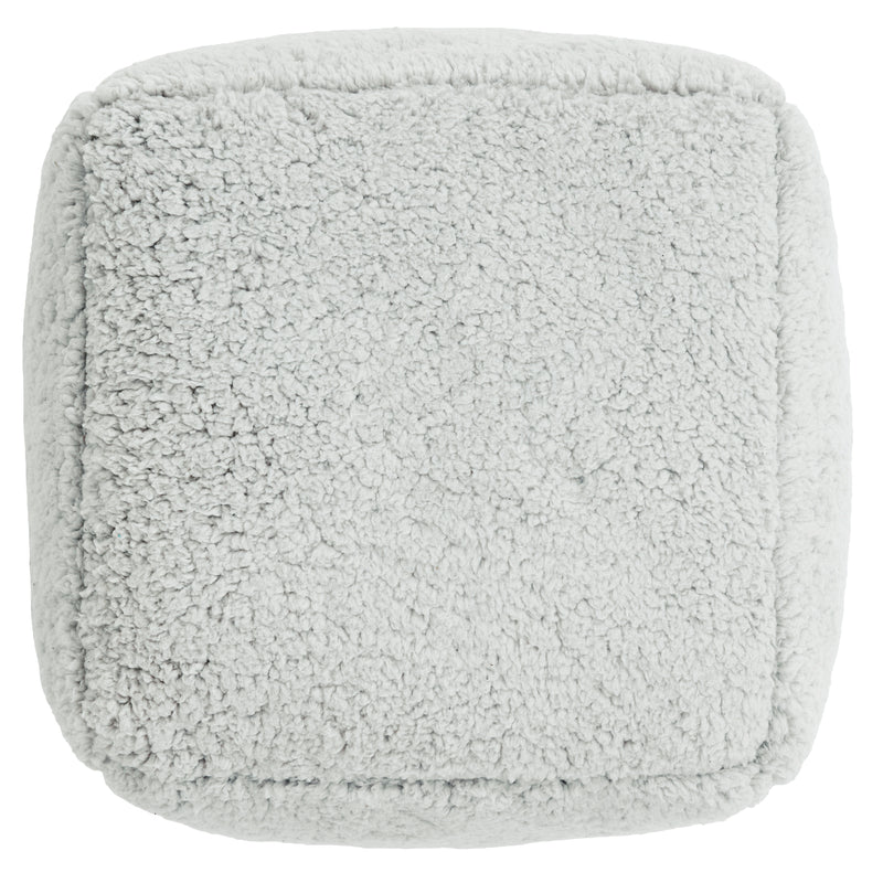Pouf carré en polaire Teddy Mini Amara - Gris
