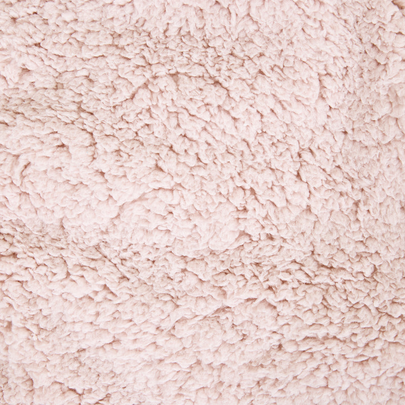 Pouf carré en polaire Teddy Mini Amara - Rose