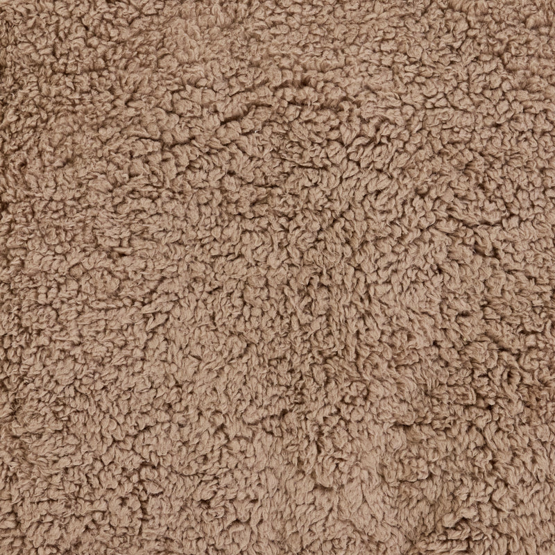 Pouf carré en polaire Teddy Mini Amara - Marron moka