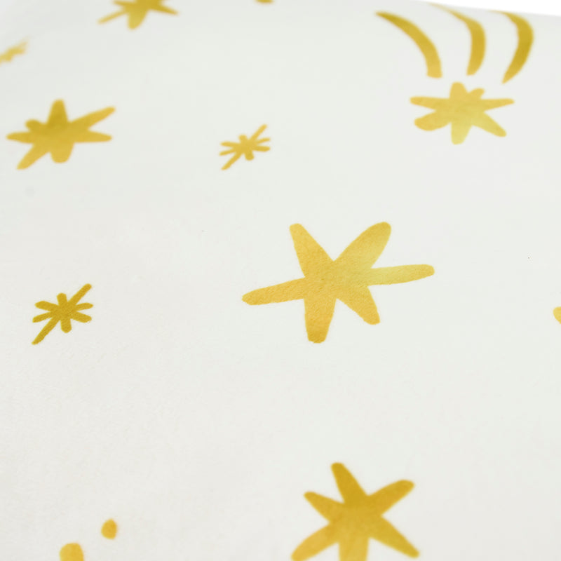Petit pouf carré en velours brossé Amara Star - Crème