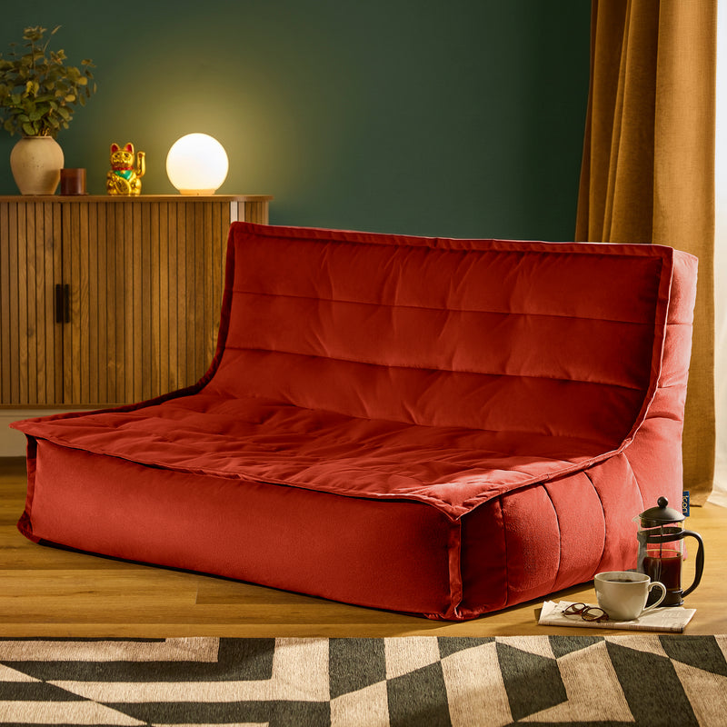 Pouf Poire en Velours Kota - Terracotta Épicé
