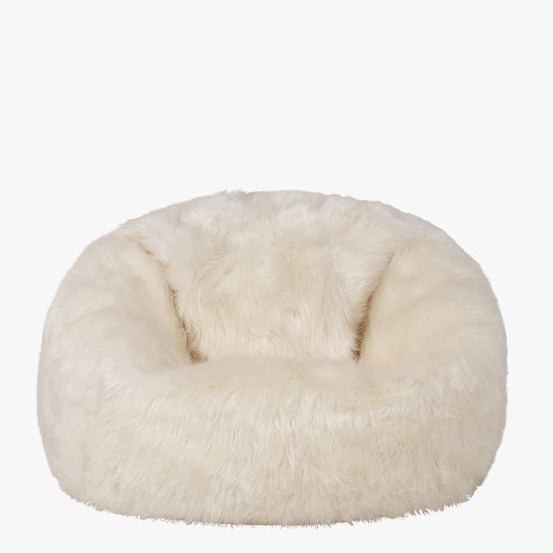 Pouf Classique En Fausse Fourrure De Luxe Pour Enfants Kingston - Beige