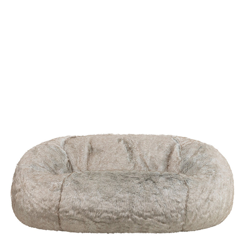 Pouf deux places en fausse fourrure Lapin Cloud